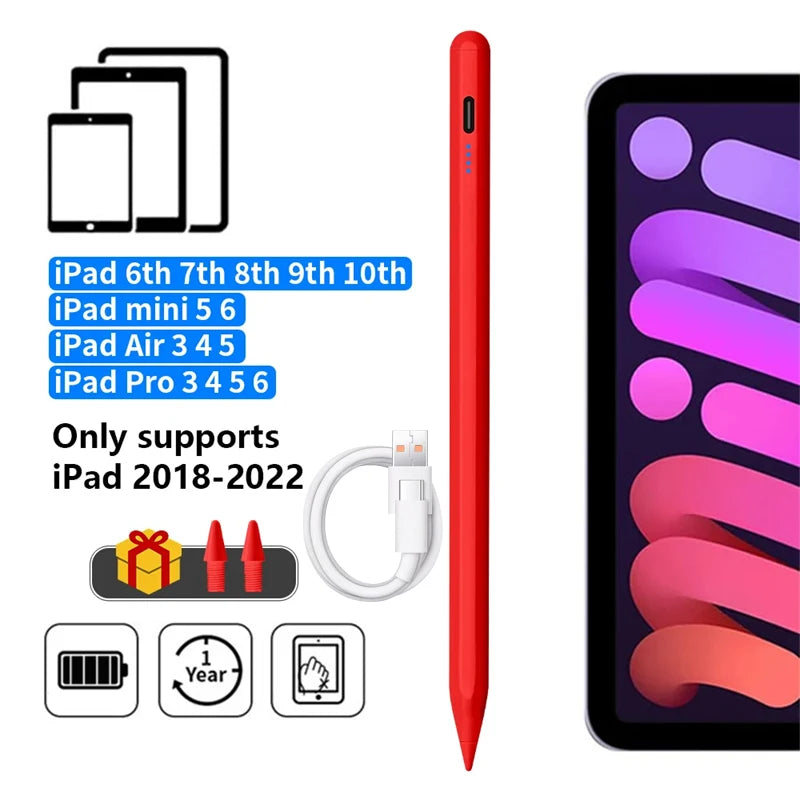 For Apple Pencil with Palm Rejection Tilt, Power Display, for iPad Pencil Pen 2022 2021 2020 2019 2018 Pro Air Mini Stylus Pen