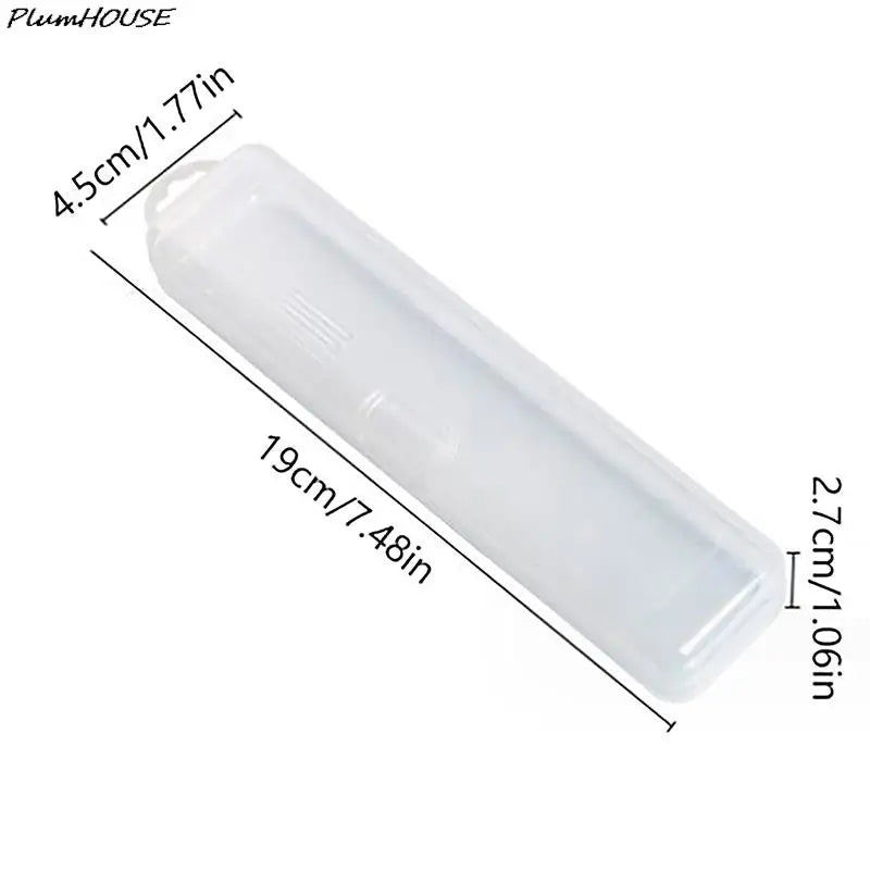 1pc Portable Makeup Brush Organizer Eyebrow Pencil Tableware Chopsticks Transparent With Cover Storage Box Kitchen Accessories