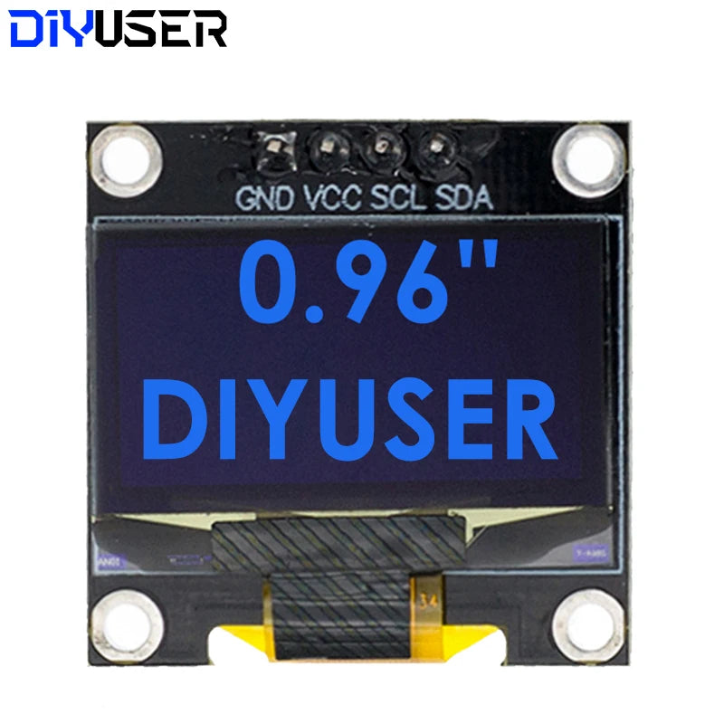 0.96 Inch OLED Display Module I2C IIC Serial White Screen 128x64 SSD1306 Driver Board Compatible with ESP32 STM32