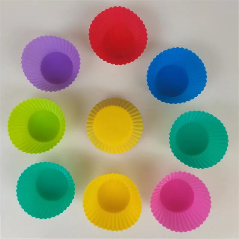 1/5/8/12/20pcs Silicone Cupcake Mold Bakeware Cupcake Liner Reusable Muffin Baking Nonstick Moulds Kitchen Baking Accessories