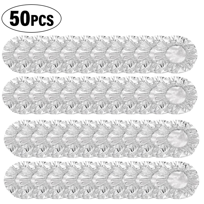 10-50Pcs Reusable Aluminum Foil Bowl Cover Refrigerator Fresh-keeping Lids Heat Preservation Kitchen Storage Accessories Gadget