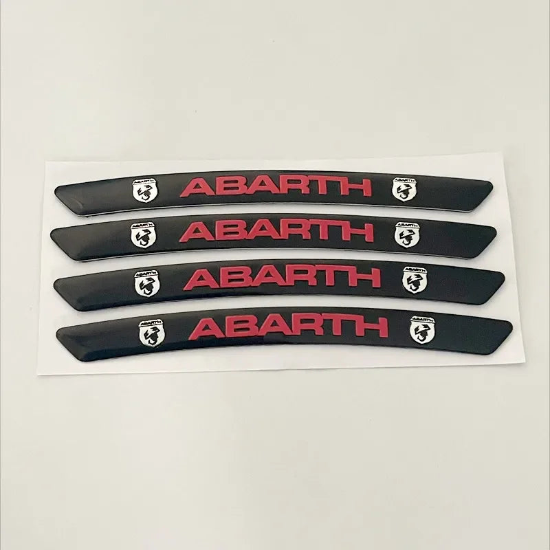 New For Abarth 595 695 124 Spider Wheel Rim Stickers Car Logo Emblem Badge Decals Fiat 500 Panda Tipo Doblo Ducato Accessories