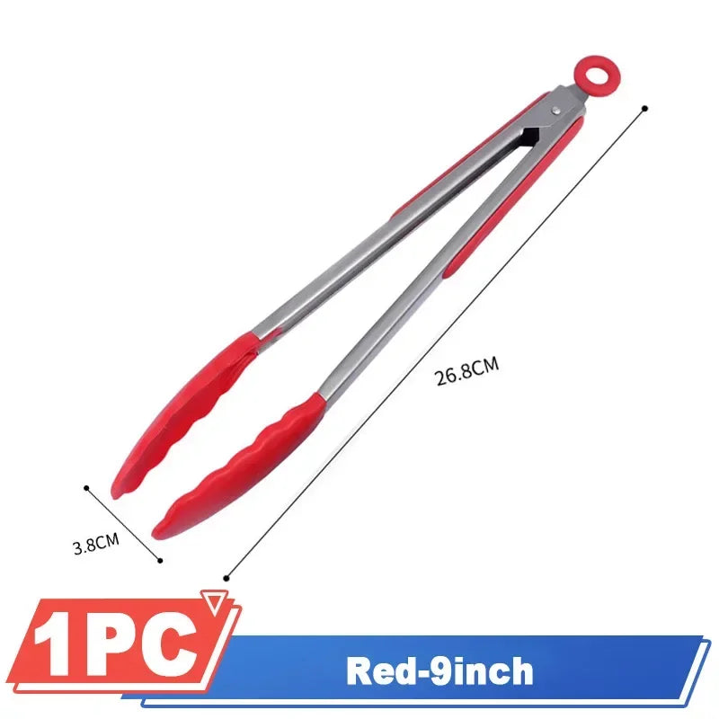 7/9/12 inch Small Silicone Clips Bread Barbecue tongs Steak Clip Food Clips BBQ Cooking Baking Salad Kitchen Accessories