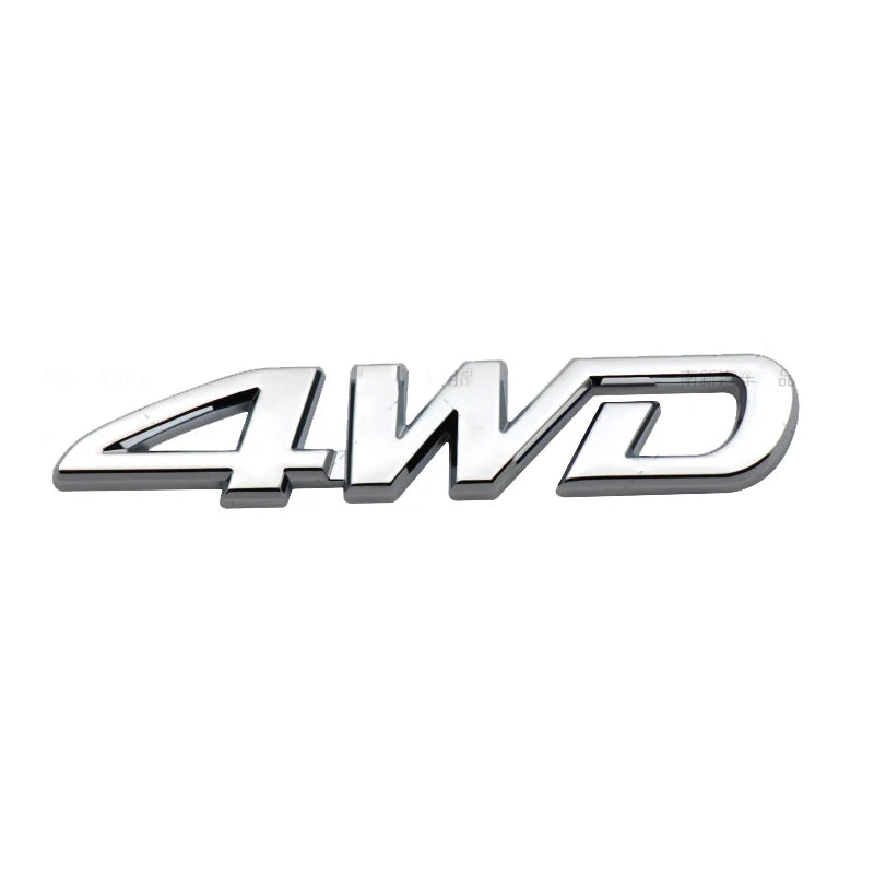 3D Metal 4WD Logo Decals Emblem Badge Car RearTrunk Fender Adhesive Badge Body Sticker ForToyota RAV 4 Hyundai Honda Accessories