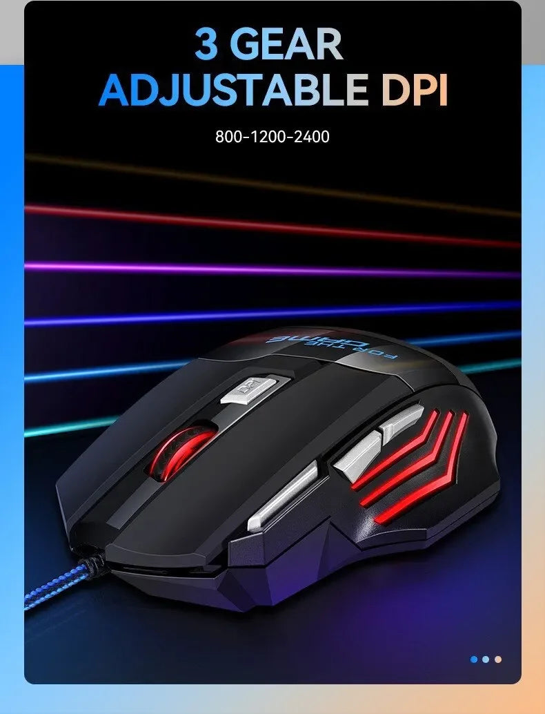 1 PC New Hyperspeed USB Gaming Mouse RGB Backlit Ergonomic Game Mice 7D Esports Wired Mouse for Laptop PC Gamer