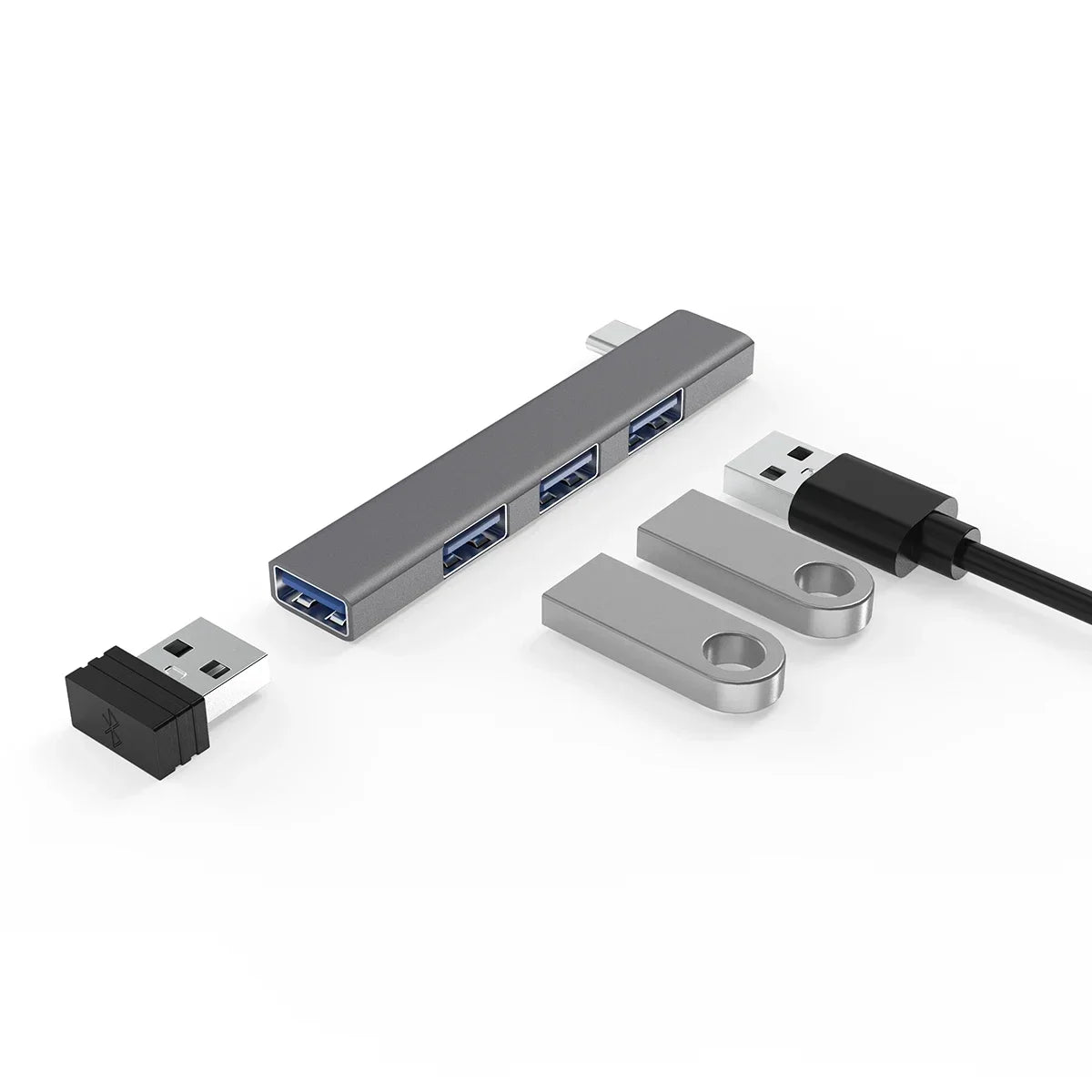 USB C Hub 3.0 Type C 3.1 Four-Port Multifunction USB OTG Adapter for Various Computer Devices