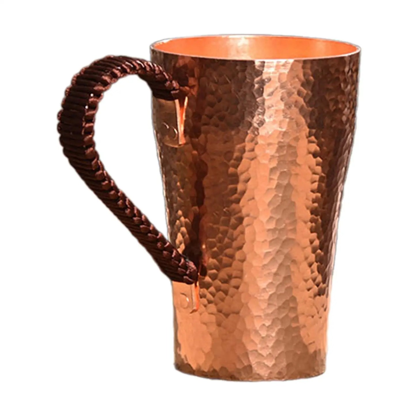 Copper Coffee Mug Handmade Pure Copper Cup Portable 400ml Water Mug Drinkware for Hot and Cold Water Milk Kitchen Restaurant