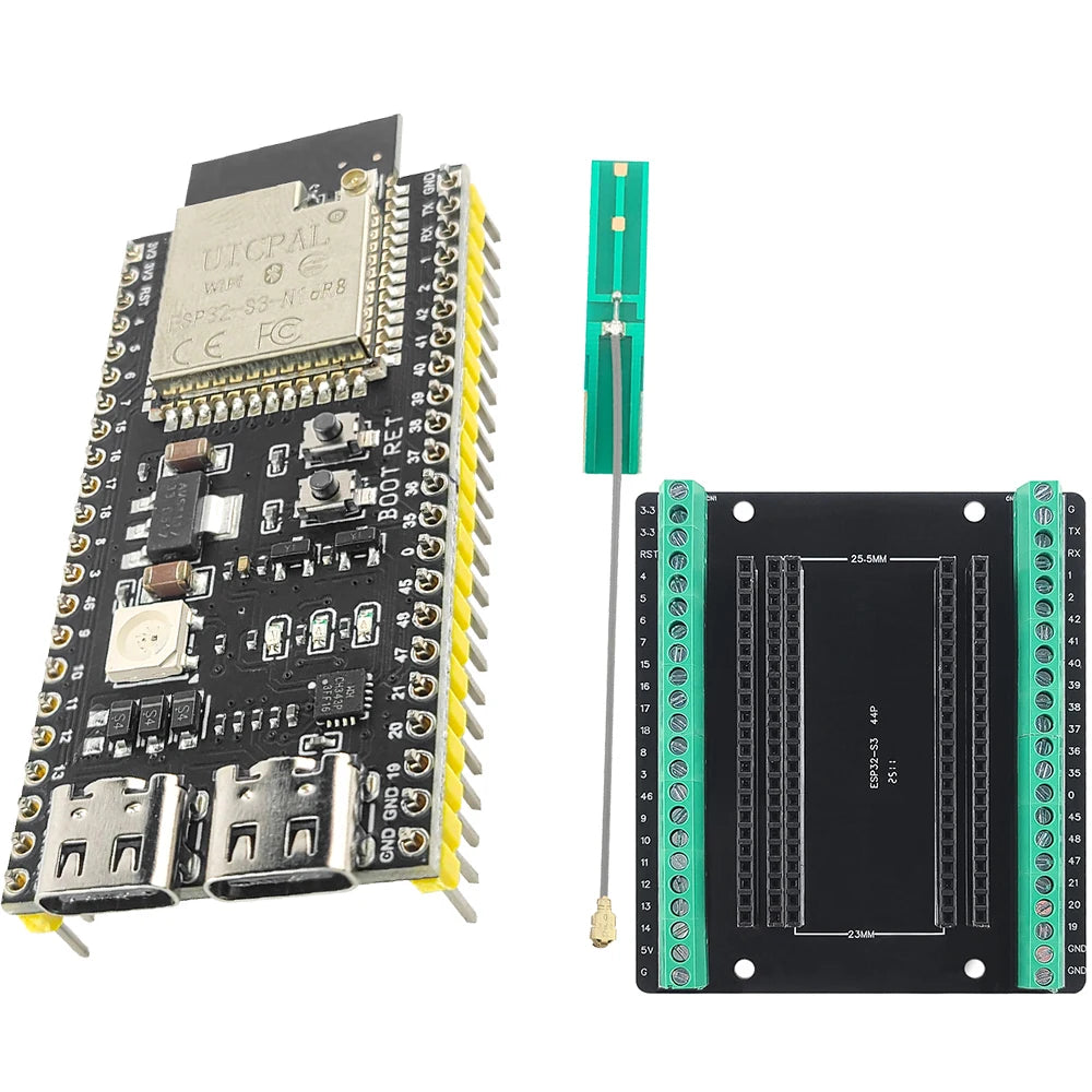 ESP32-S3 Development Boards with Expansion Adapter Kit 2.4G Wifi BT Module ESP32-S3-1 N8R2 N16R8 44Pin Type-C ESP32-S3