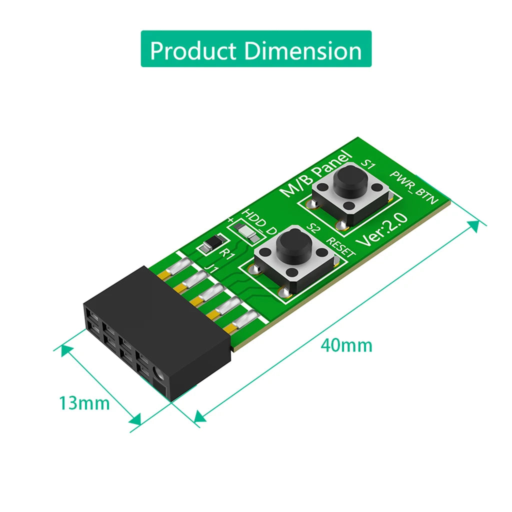 DIY PC Assembly Tool Reliable 10Pin 2x5Pin Mainboard Switching Tester Switching Board Adapter with Resets Button Accessory