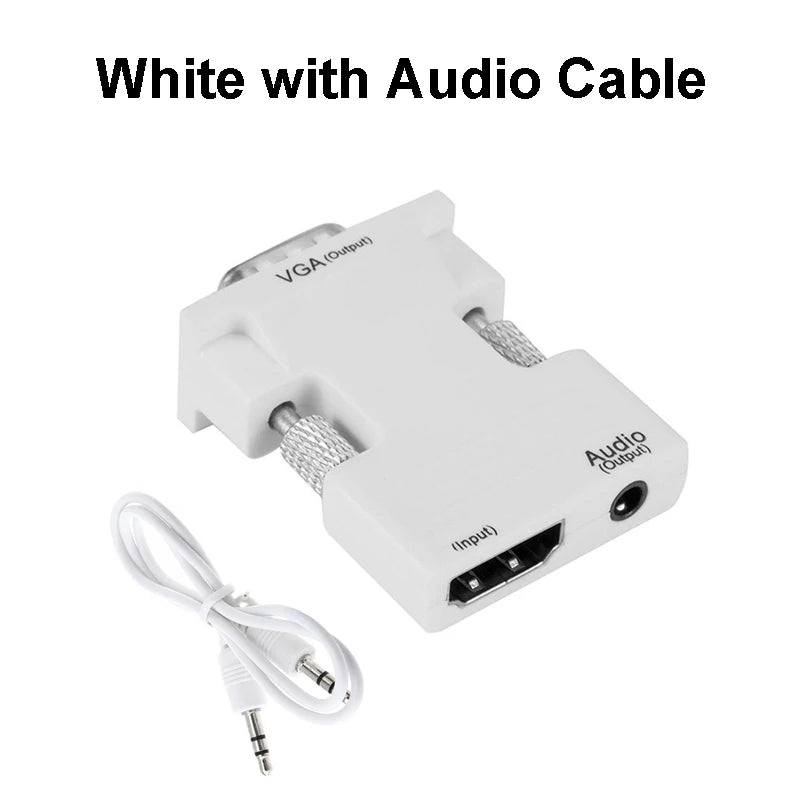HDMI-compatible to VGA Adapter HD 1080P with 3.5mm Audio Cable For PC Laptop TV Box Projector HDMI-compatible to VGA Converter