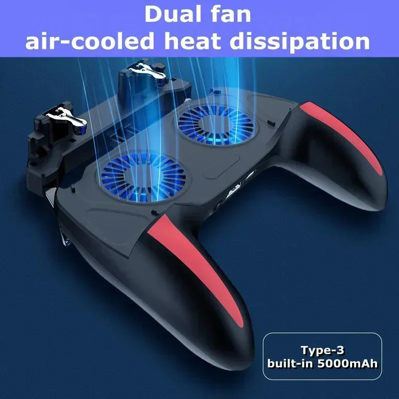 4 Fingers Mobile Phone Game Handle with Radiator Aim Shooting Gamepad Joystick Controller for IOS Android Gaming Accessories