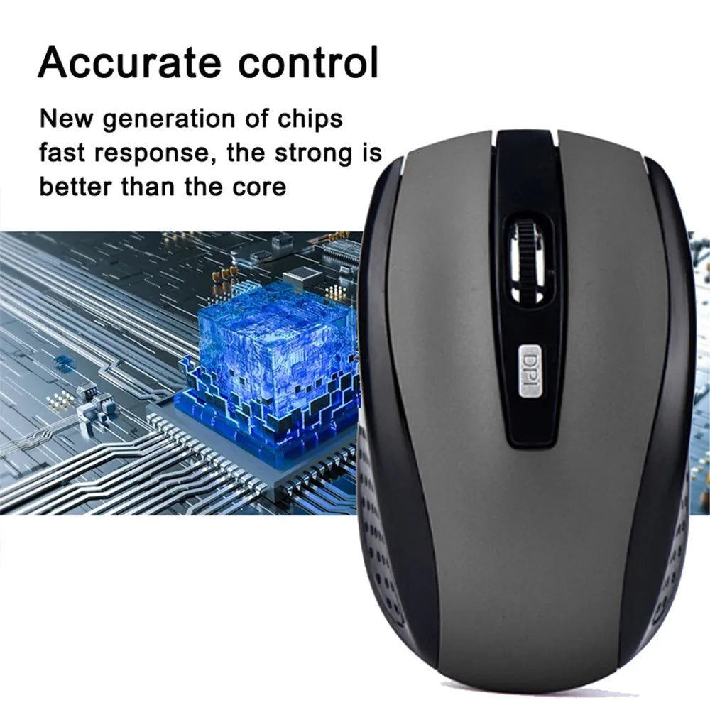 2.4G Wireless Mouse 2.4Ghz Gaming Mouse 6D Optical Wireless Mouse Slim Mini Noiseless Mice DPI1600 for Macbook PC Laptop