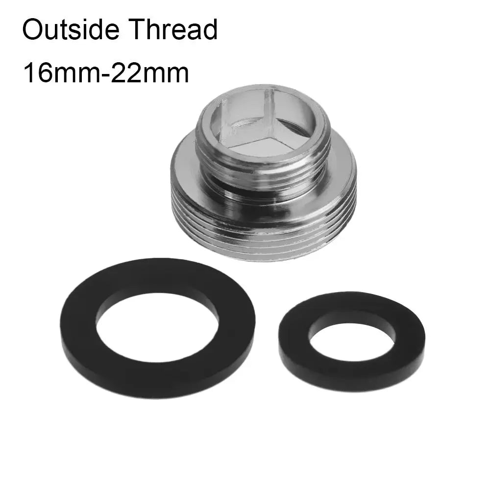 16/18/20/22/24/28/mmto22mm Tap Aerator Connector with Gasket Metal Outside Inside Thread Water Saving Adaptor for Kitchen Faucet