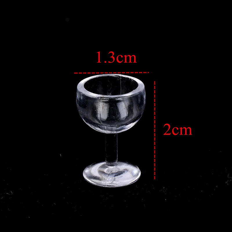 5pcs Dollhosue Miniature Red Wine Cup Wine Glasses Doll House Foods Groceries Kitchen Fairy Garden Scene Decor Furniture Toy