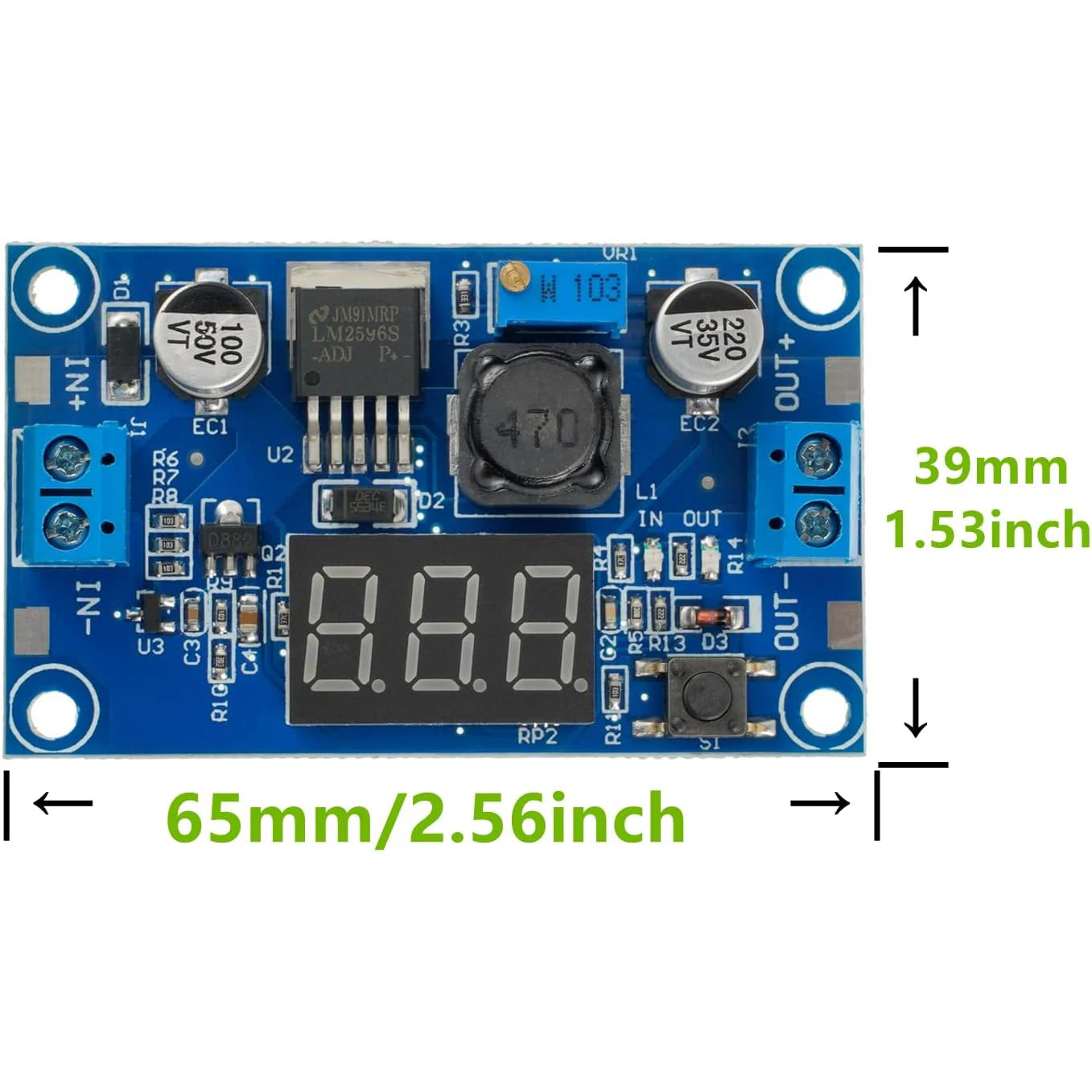 5 Pack LM2596S Buck Converter High Efficiency DC-DC Converter Voltage Regulator 3.0-40V to 1.5-35V Adjustable Output