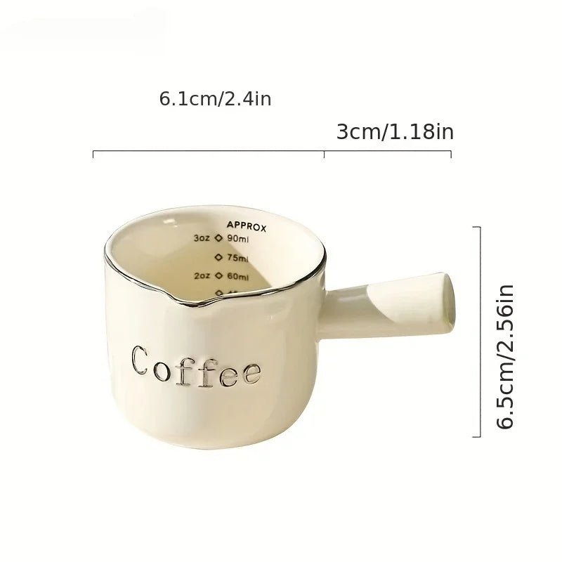 High Aesthetic Italian Espresso Cup with Scale High-end Exquisite Ceramic Coffee Measuring Cup Extraction Cup