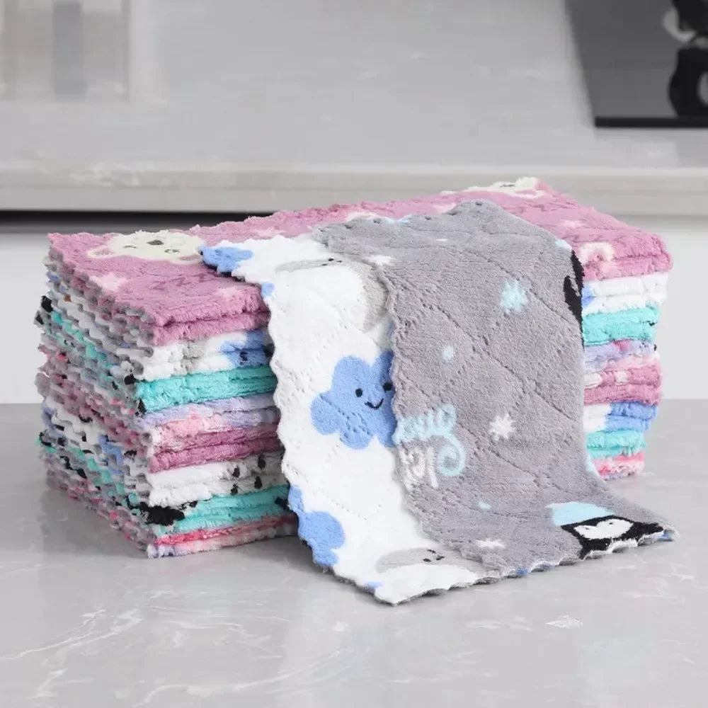 3pcs Microfiber Cleaning Cloth Kitchen Towel Set Dish Towel for Kitchen Items Household Tools Dish Washing Cloth Absorbent Rags