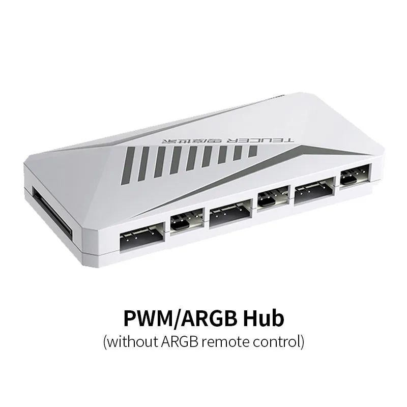 TEUCER LP-6P ARGB Remote Control 6 Way Splitter 4Pin PWM Cooling Fan Hub for Computer PC Case Chassis Radiator SATA Power Supply