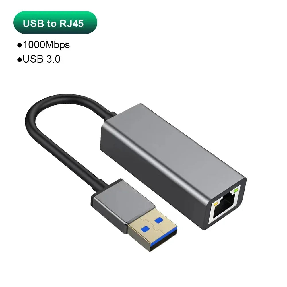 USB C Ethernet Adapter 1000Mbps RJ45 Network Card USB 30 for MacBook PC Windows XP 7 Android Lan Internet Cable