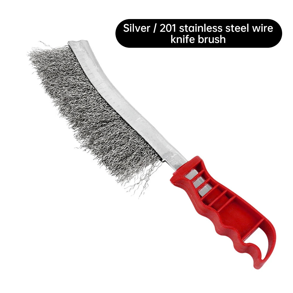 Multifunction Tool Wire Brush Copper Plated Long Handle Kitchen Grill Special Plate Rust Removal Clean Tool