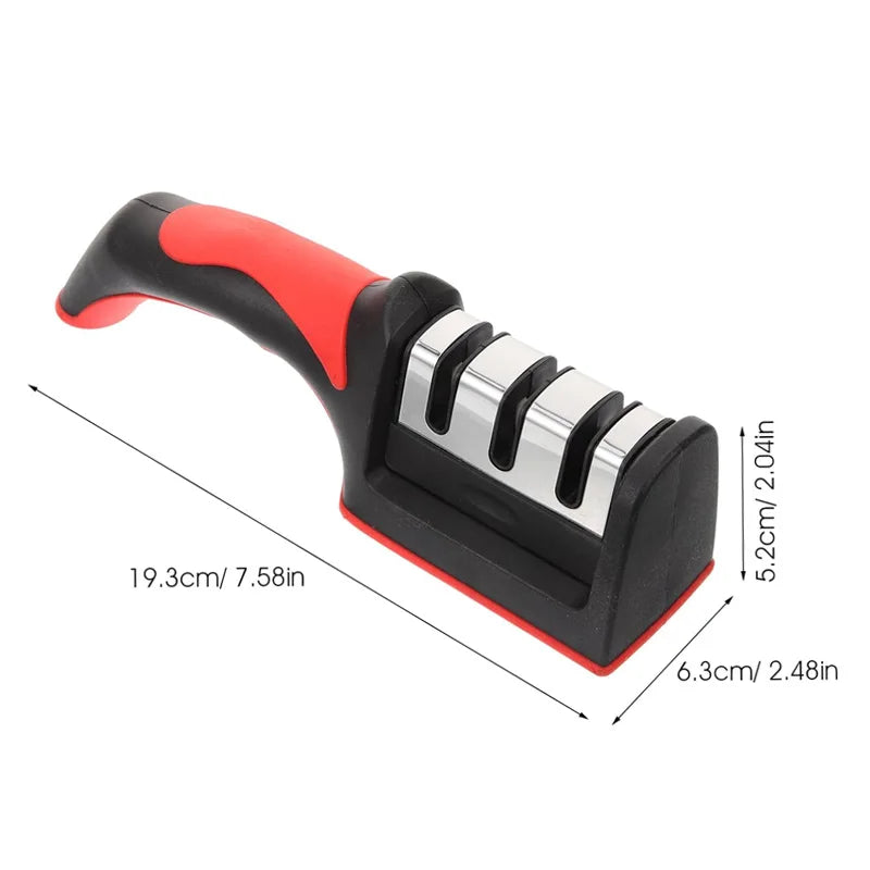 4-Stage Knife Sharpener Set - Diamond & Ceramic Rods for Kitchen, Hunting, Pocket Knives, Fast Edge Repair with Non-Slip Base (B