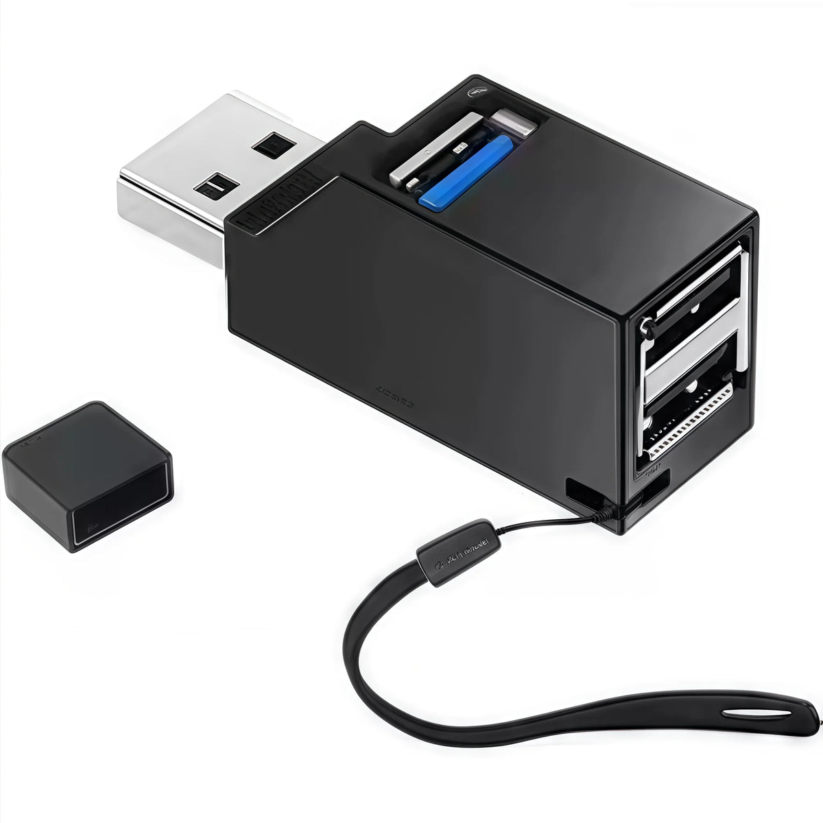USB 3.0 Hub 4-Port Adapter - High Speed Data Transfer (5Gbps) for PC/Laptop/Mac - Compact USB Splitter for Flash Drive, Mouse
