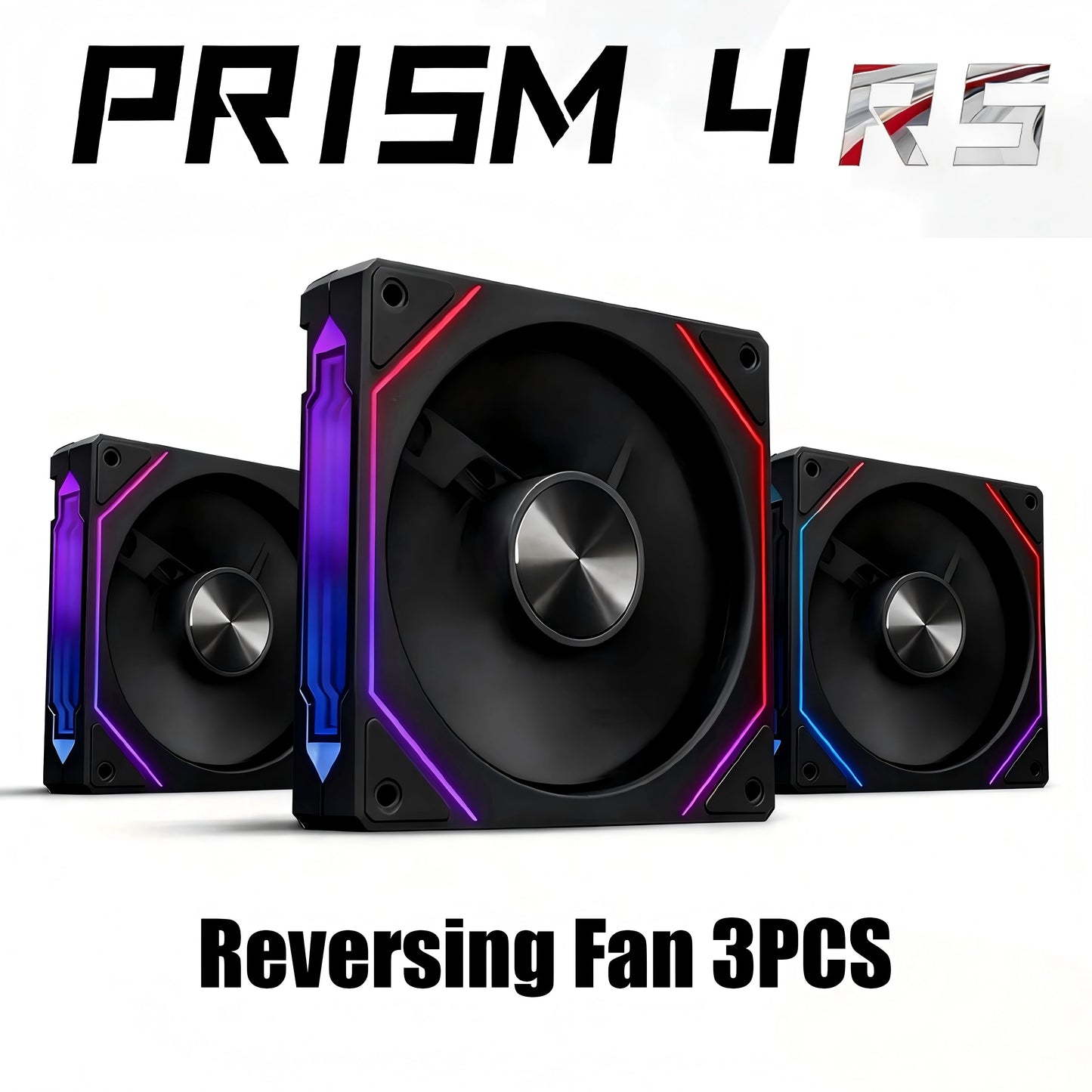 LDPCSJ PRISM 4 RS 12cm ARGB 4 Pin Computer Case Fan Quiet Cooling 12V Large Air Volume 800-1600RPM for Desktop Gaming PC Build