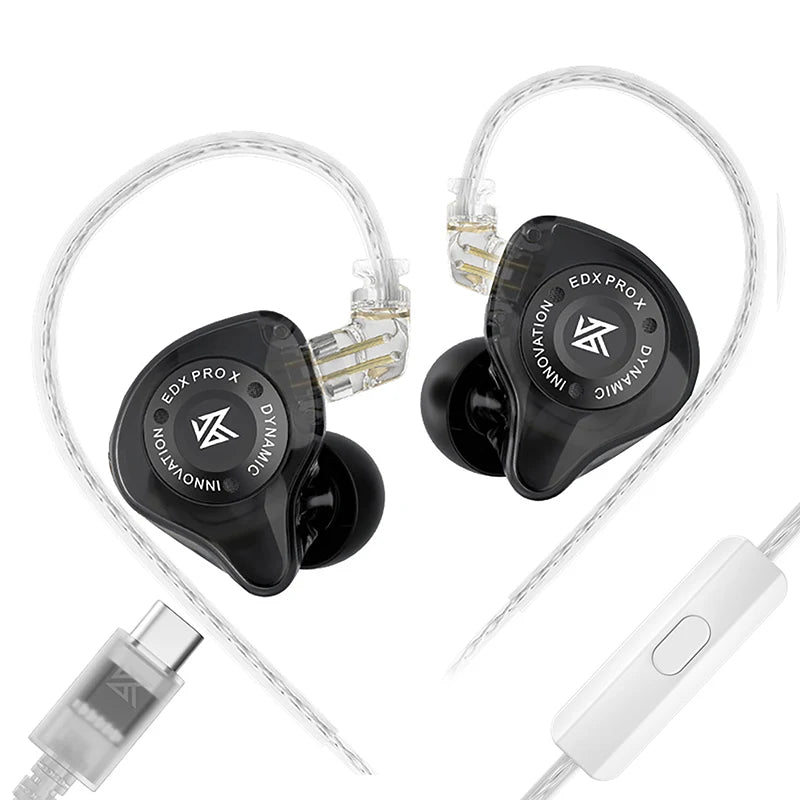KZ EDX PRO X IEM Earphones Dynamic Drive HiFi Deep Bass Sound Earbud Sport Music Noise Cancelling Headset with Detachable Cable