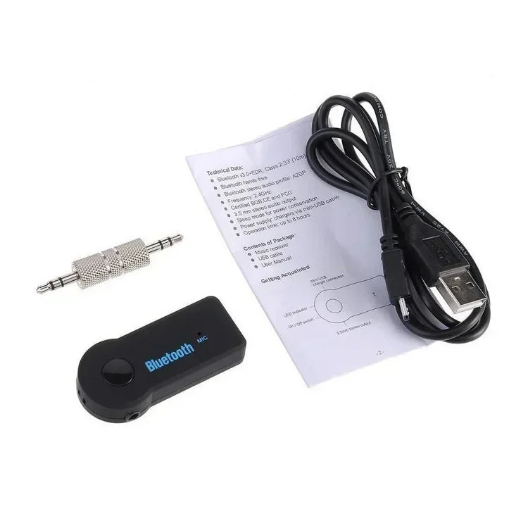 Wireless Bluetooth5.0 Car 3.5mm Socket Adapter,AUX Bluetooth 5.0 Receiver,Audio Converter Mobile Phone Hands-Free Stereo Adapter