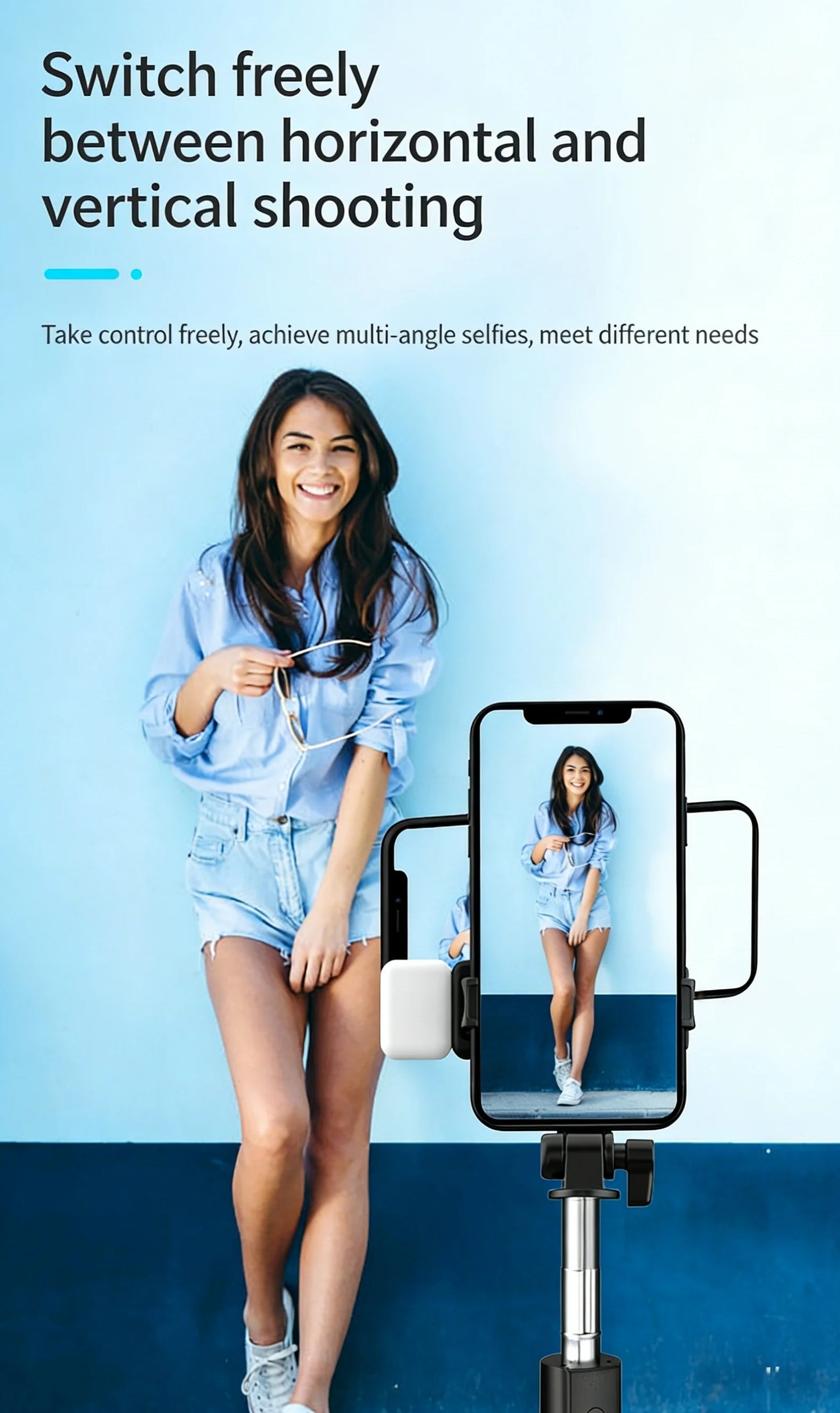 Selfie Stick Tripod With Bluetooth Remote Wireless Phone Holder Stand With Beauty Fill Light For All Smartphones