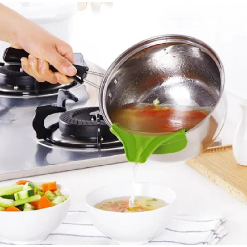 Kitchen Tools Designed to Prevent Spills, Including Pots with Round Openings, Edge Guards, And Various Small Kitchen Gadgets