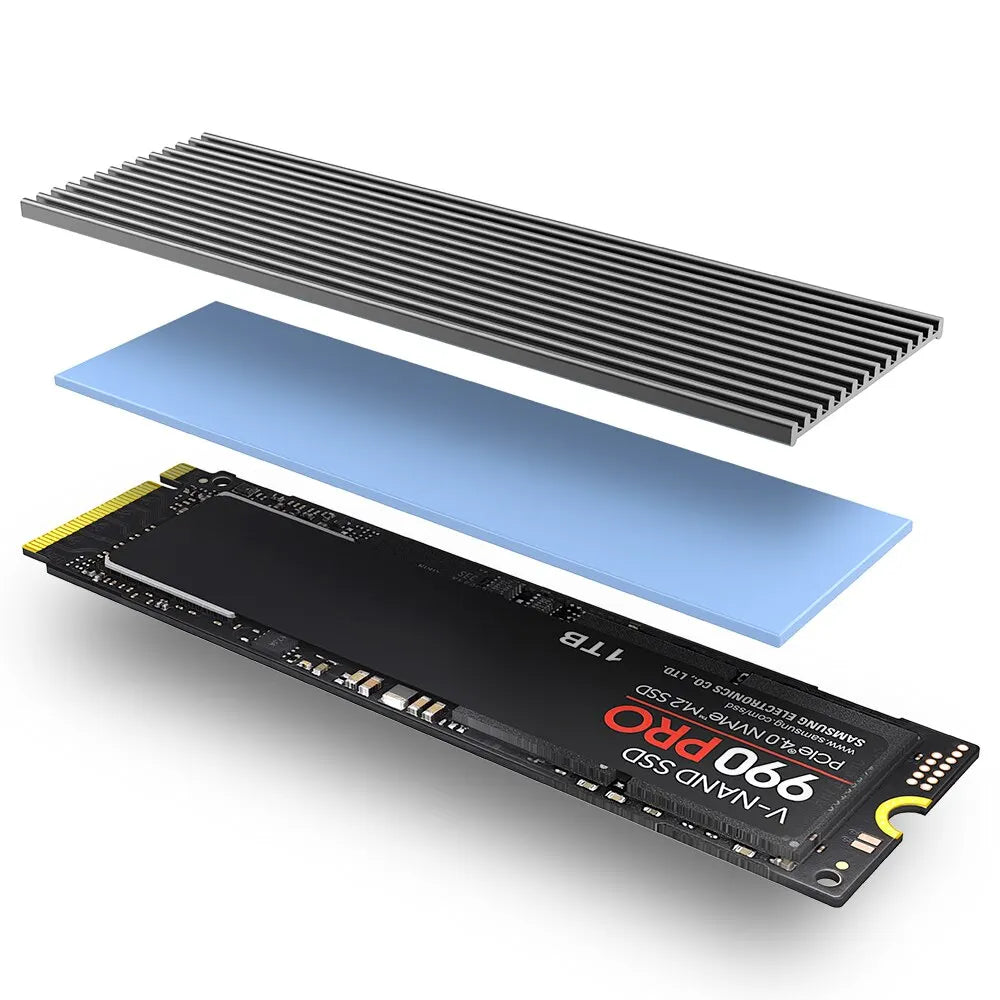 JEYI M.2 SSD Heatsink, Aluminum NVMe Radiator 2280 Solid State Drives Cooler With Silicone Thermal Pad For PS5 Laptop Desktop