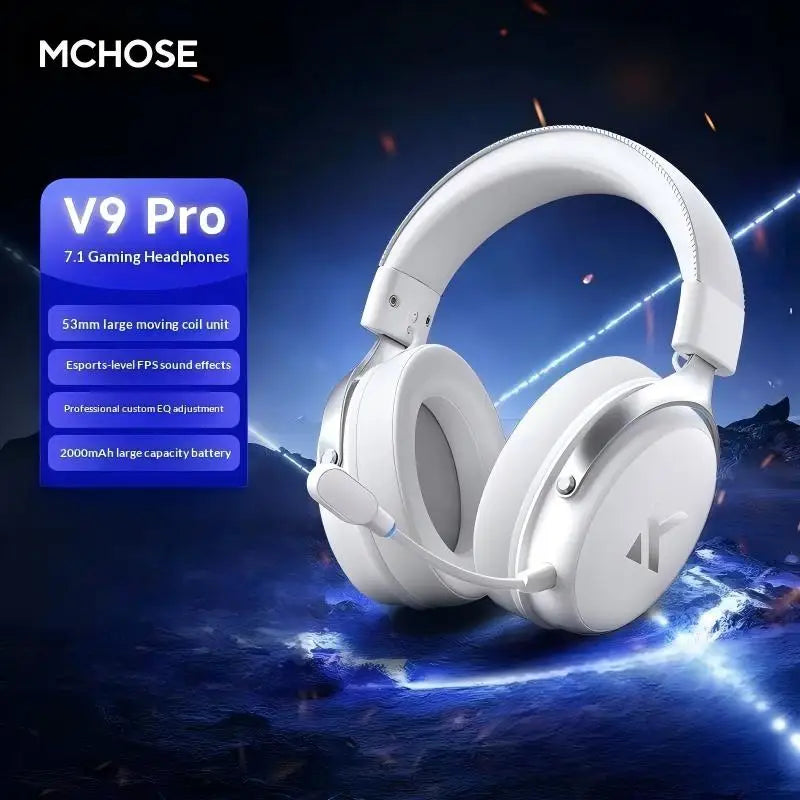 MCHOSE V9 Pro Headset with Microphone Three Mode Bluetooth Wireless Computer PC Gamer Headphones Accessories V9 Pro MCHOSE
