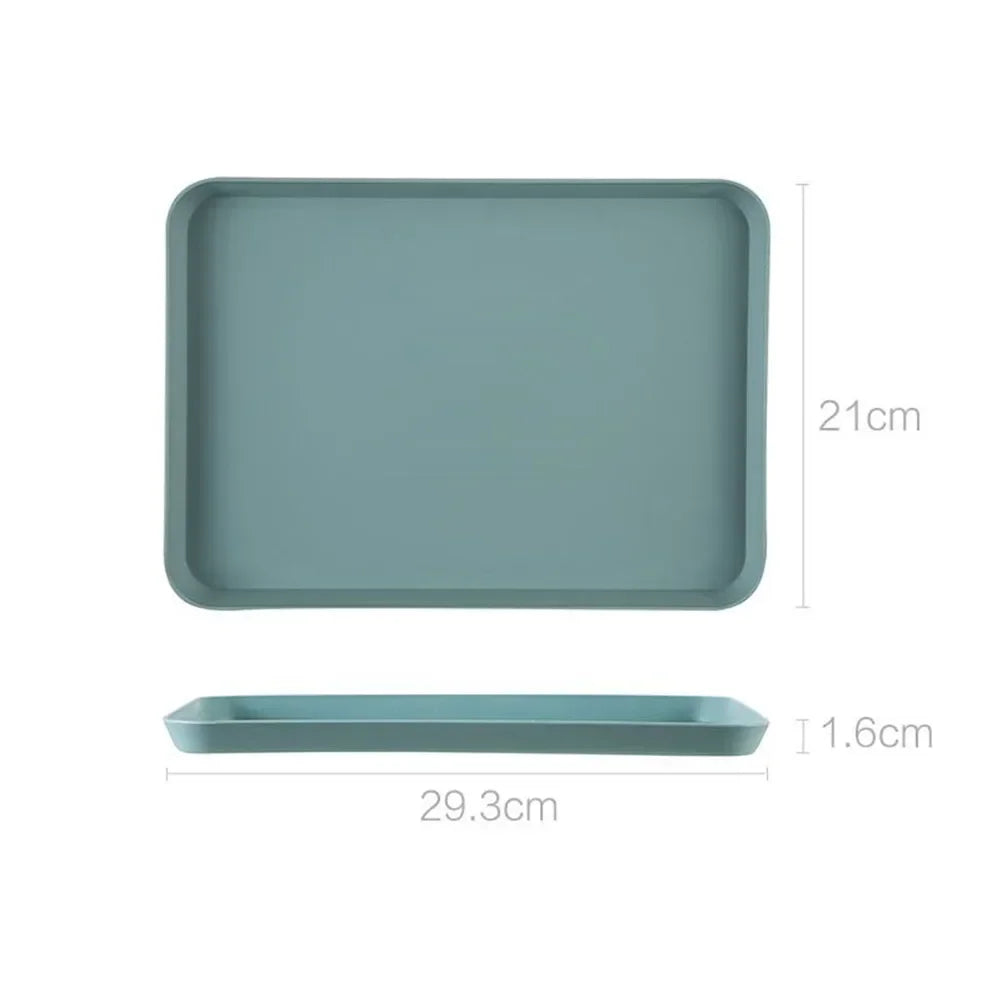 Restaurant Plastic Serving Tray Home Tea Fruit Dessert Tray Anti-Slip Resistant Food Cooking Storage Tray Kitchen Organizer