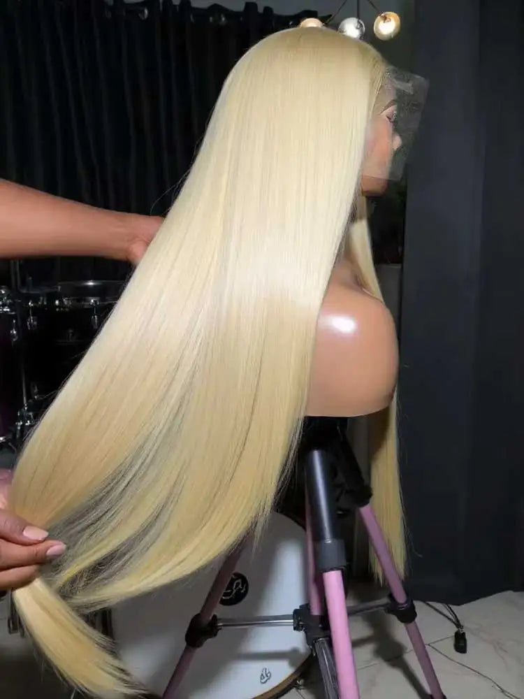 CHEAP 40 42 Inch 613 Blond Straight Human Hair Wigs 13x4 13x6 HD Lace Frontal Wigs Remy Honey Blond Bone Straight Lace Front Wig