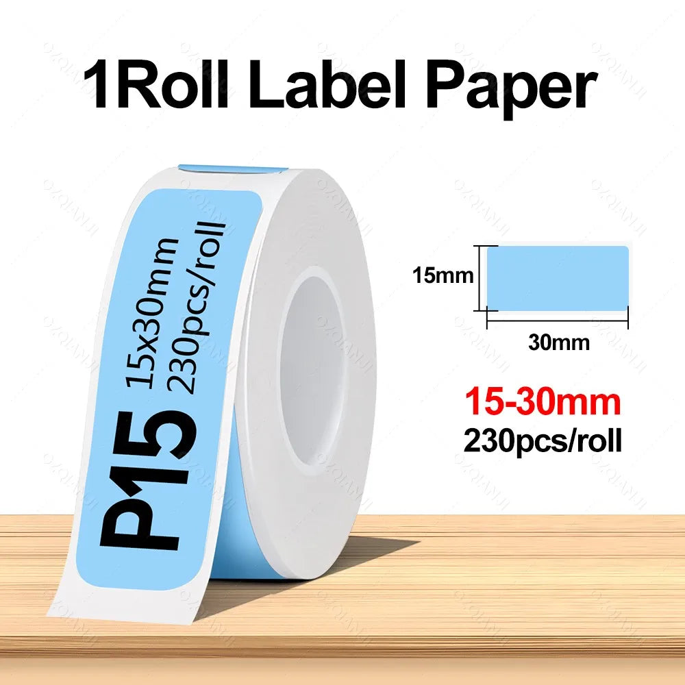 Portable Mini Labeling Printer Marklife P12 Thermal Adhesive Sticker Pocket Label Maker or 1Roll Spacer/Continues Label Paper