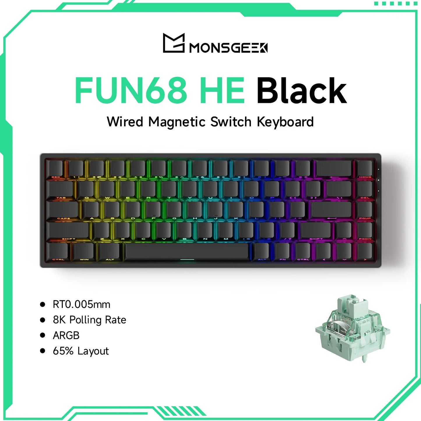 Akko MonsGeek FUN68 FUN60 PRO&MAX HE Magnetic Keyboard 60% 65% Gaming Keyboards Rapid Trigger 8K Custom Keyboard Gamer Esports