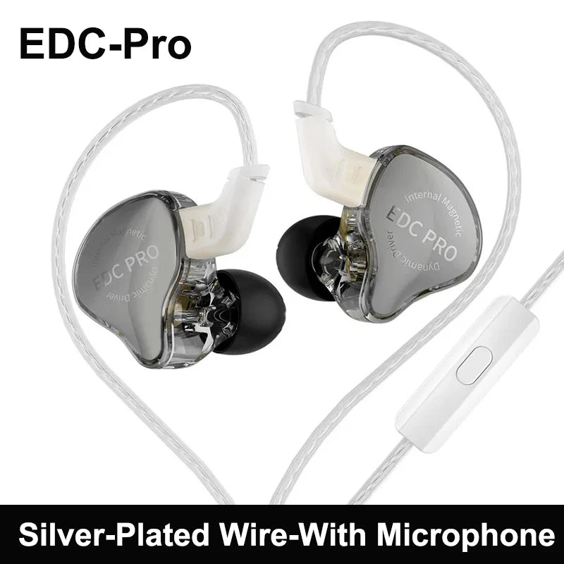 New KZ EDC Pro Headset Dynamic In-Ear Monitor HiFi Wired Headphone Bass Stereo Game Music Earbuds Sports Noise Reduction Earphon