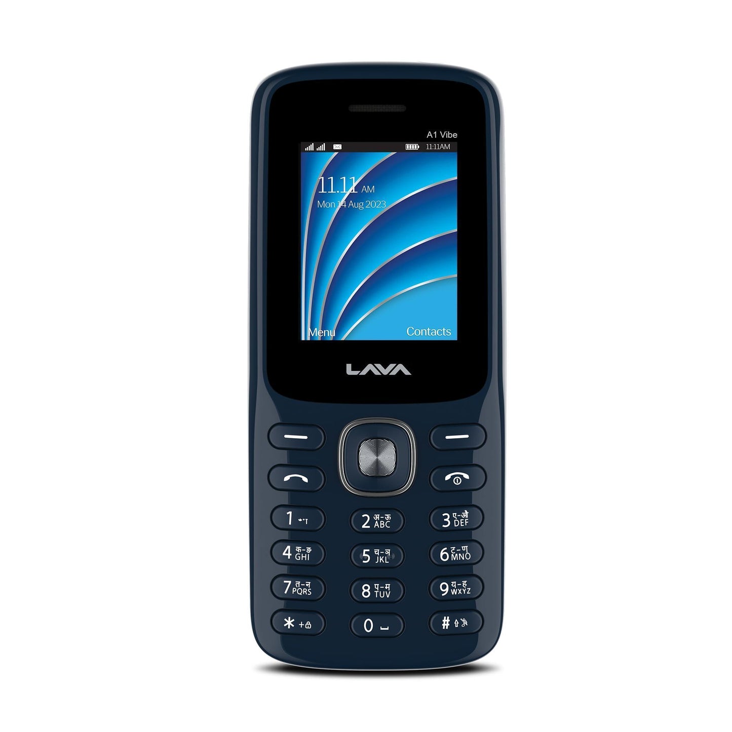Lava All-New A1 Vibe Keypad Phone with Long Lasting Smart AI Battery, 1.77inch Display, 32 GB Expandable Memory, Bluetooth Support, Military Grade Certified | Blue Silver - Triveni World