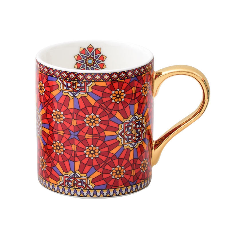 Moroccan Style Gold Ceramic Coffee Mug Office Water Cup Home Breakfast Milk Cup Couple Creative Gift