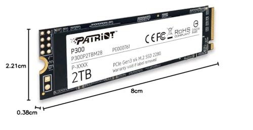 Patriot Memory P300 M.2 PCIe Gen 3 x4 2TB Low Power Consumption SSD P300P2TBM28