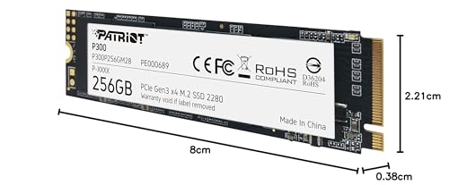 Patriot Memory P300 M.2 PCIe Gen 3 x4 256GB Low Power Consumption SSD P300P256GM28