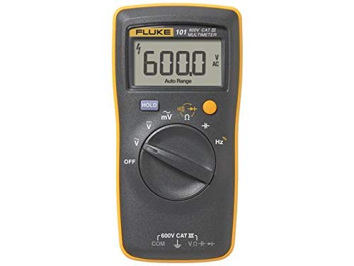 Fluke 101 Digital Multimeter 6000 Counts Volt Meter IP40 AC/DC Volt & Ohm Tester Continuity Test with Buzzer Portable Electrical Tool Tests Live Wire
