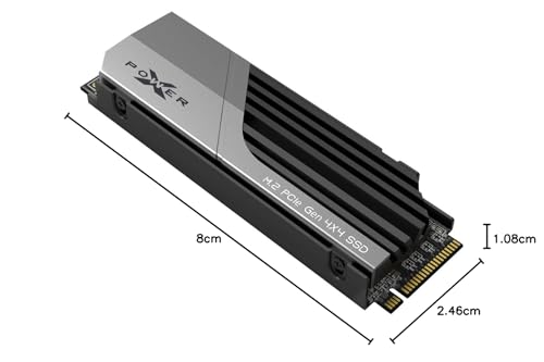 Silicon Power XS70 4TB NVMe PCIe 4.0 M.2 Gaming SSD with Heatsink, Up to 7300 MB/s, 3D NAND with Cache, M.2 2280 PCIe Gen4x4 Internal Solid State Drive for Desktop Laptop PC Computer