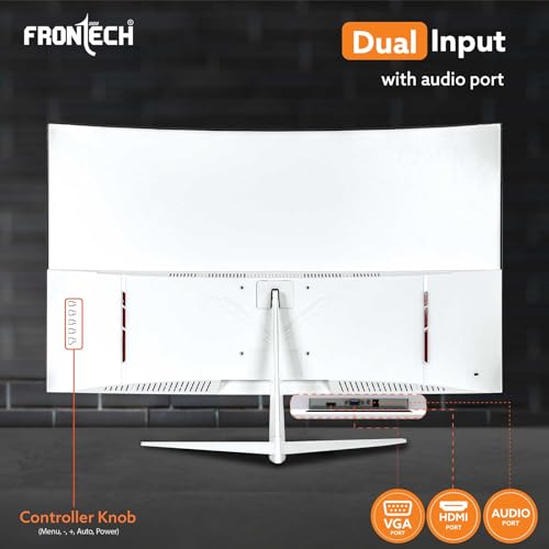 FRONTECH Ultima Series 24.5 Inch LED Monitor| Refresh Rate 100Hz, IPS Panel | Full HD 1080p, Bezel Less Design | HDMI & VGA Ports (MON-0087, White)