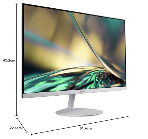 Acer SA272U E 27 Inch WQHD 2560x1440 Resolution IPS Ultra Slim (7.2mm) Backlight LED LCD Monitor I 100Hz Refresh I 1 MS VRB I HDR 10 I AMD Free Sync I 2xHDMI 1xDP I Stereo Speakers I Eye Care I White