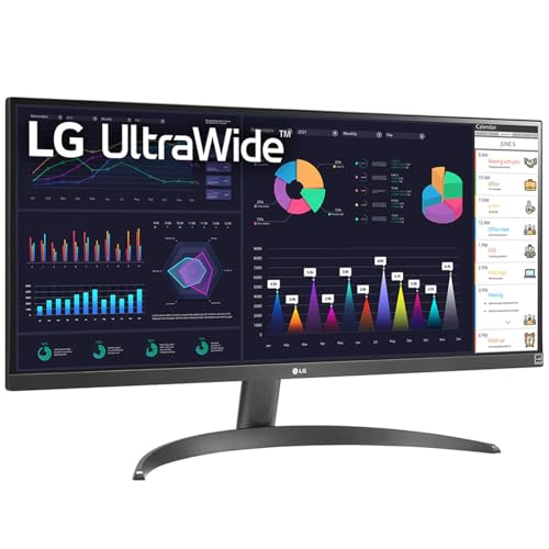 LG 29WQ500 (29 inch) UltraWide FHD (2560 x 1080) IPS Monitor with AMD FreeSync™, 100Hz, 1ms, HDR10, OnScreen Control & Dual Controller, 3-Side Virtually Borderless, Dynamic Action Sync - Black