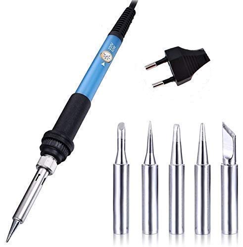 Luvik Combo Of Pcb Stand/Pcb holder/Mobile Phone Board Repair Fixture PCB Holder Work Station Platform + 60W 220V Temperature Adjustable Electric Welding Solder Soldering Iron With 5 Bits