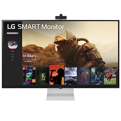 LG 43" Ultrafine™ Smart Monitor UHD 4K IPS (3840 * 2160), HDR 10, Wireless Connectivity, webOS, AirPlay 2, USB Type-C (65W PD), Speakers 10WX2, Magic Remote, HDMIx2, DP, HP Out, 43SQ700 (White)