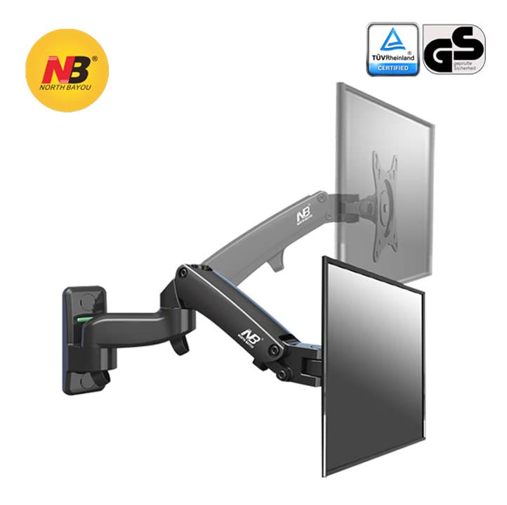 North Bayou NB Gas-Strut Monitor Arm for 17” to 35”, Load 3-12kg, Double Extension.